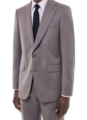 Wool Fitted Suit With Herringbone