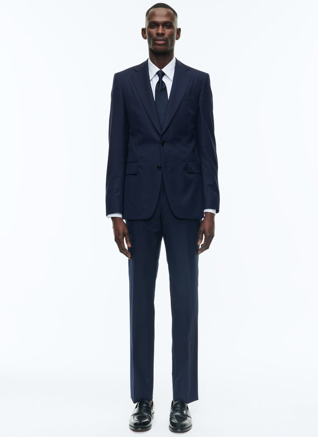 Certified wool suit with stripes