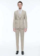 Beige wool canvas suit