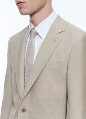 Beige wool canvas suit