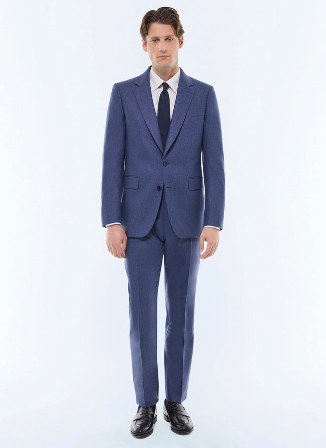 Fitted Wool Flannel Suit
