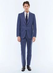 Fitted wool flannel suit