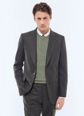Fitted wool flannel suit