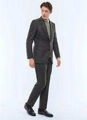 Fitted wool flannel suit