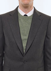 Fitted wool flannel suit