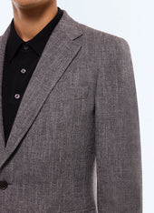 Straight Cut Herringbone Wool Suit