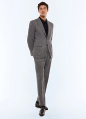 Straight cut herringbone wool suit