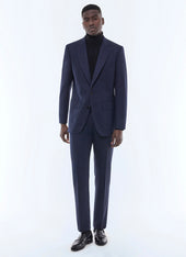 Straight cut herringbone wool suit