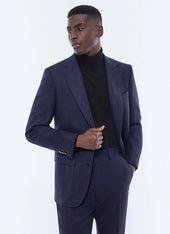 Straight Cut Herringbone Wool Suit