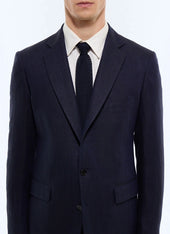 Linen fitted suit with chevron