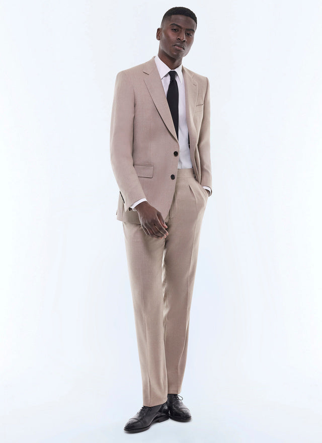 Wool Flannel Fitted Suit