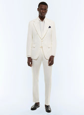 Cotton-linen twill fitted suit