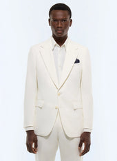 Cotton-linen twill fitted suit