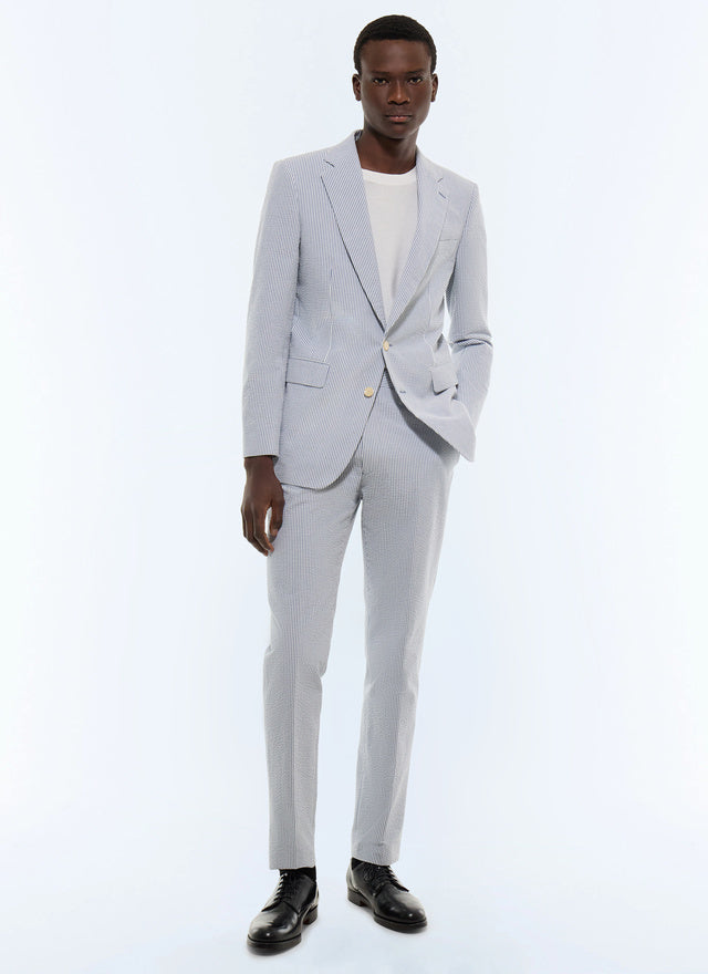 Striped Seersucker Cotton Suit