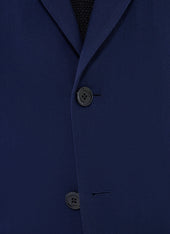 Basket weaved wool straight suit
