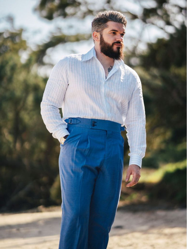 Summer wool trousers blue - Loar