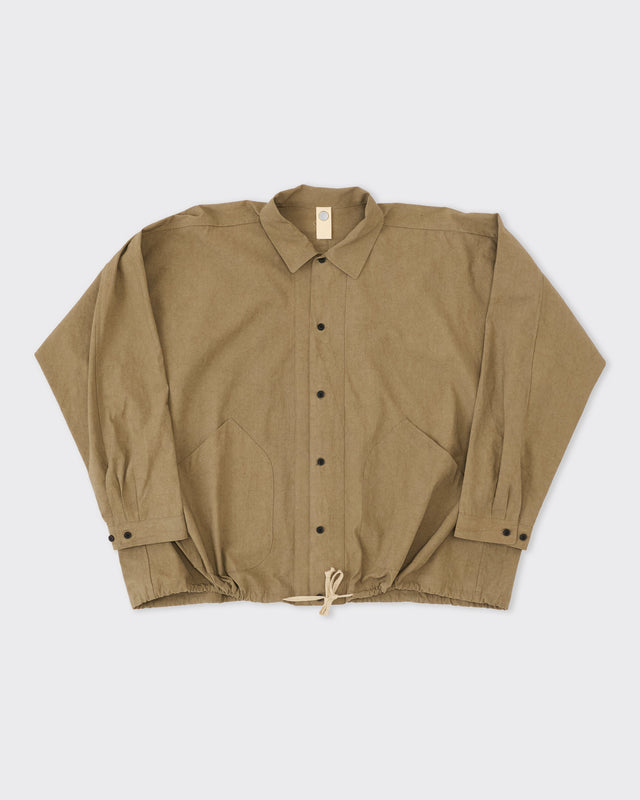 Sundryed Cotton Satin Balloon Shirt Mocha