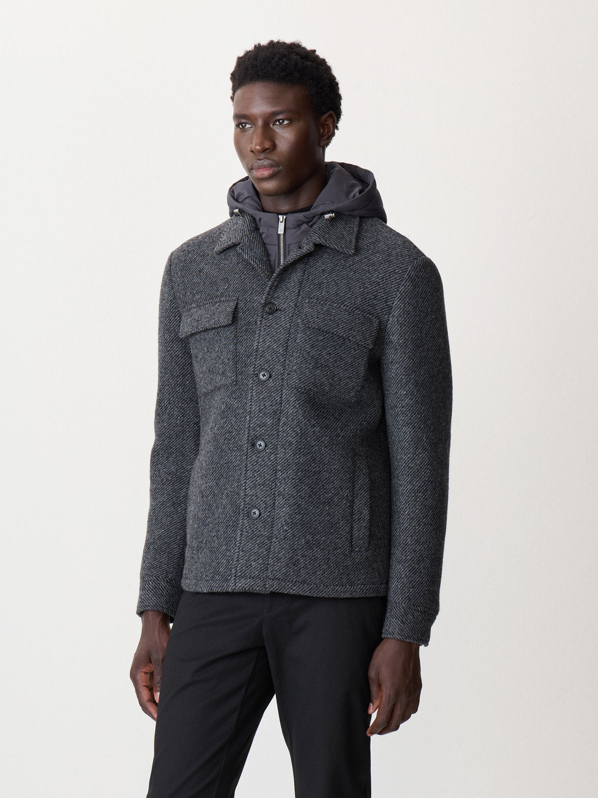Surchemise Anthracite Capuche Amovible