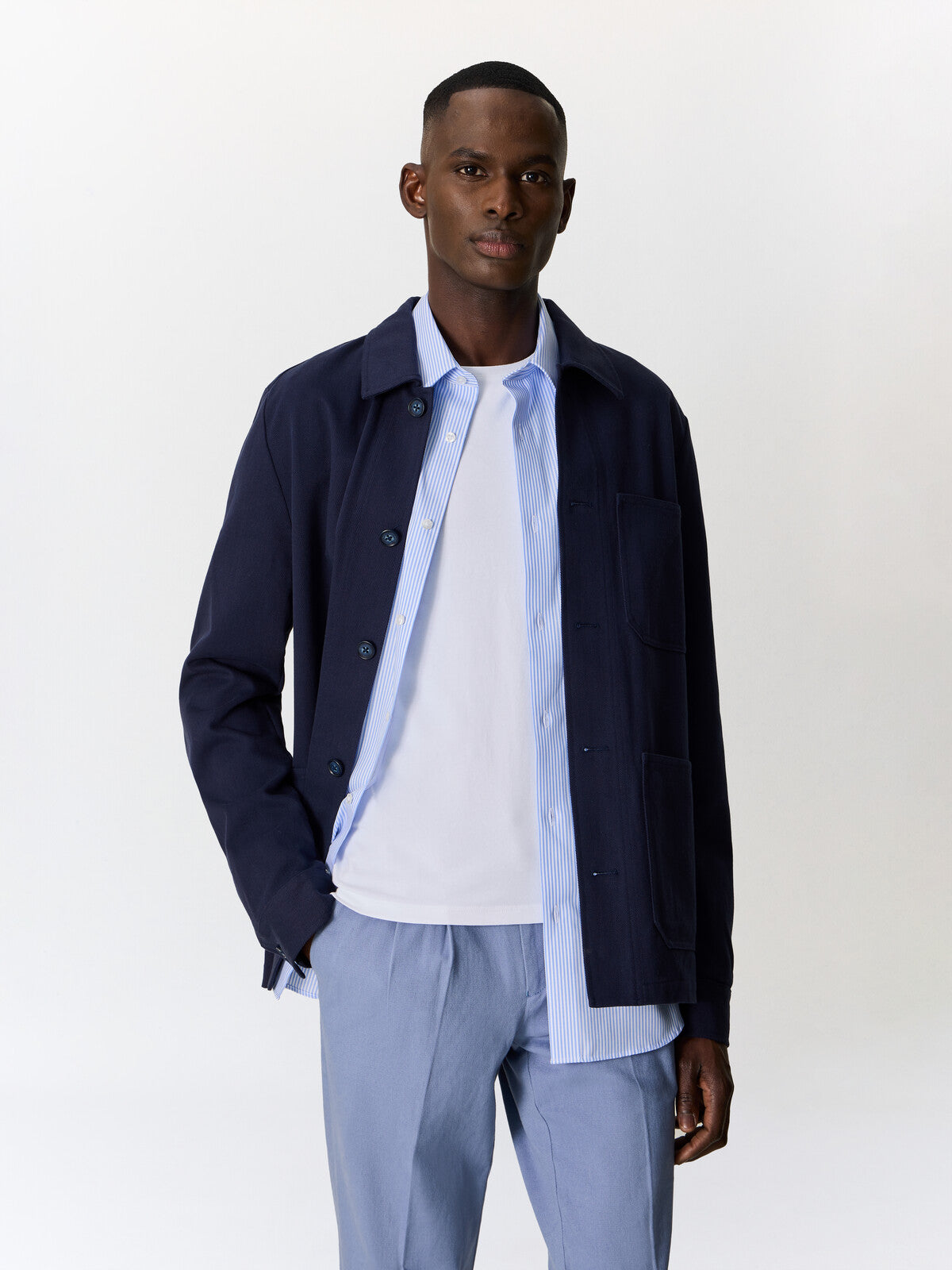 Surchemise En Coton Bleu Indigo