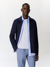 Surchemise en coton bleu indigo