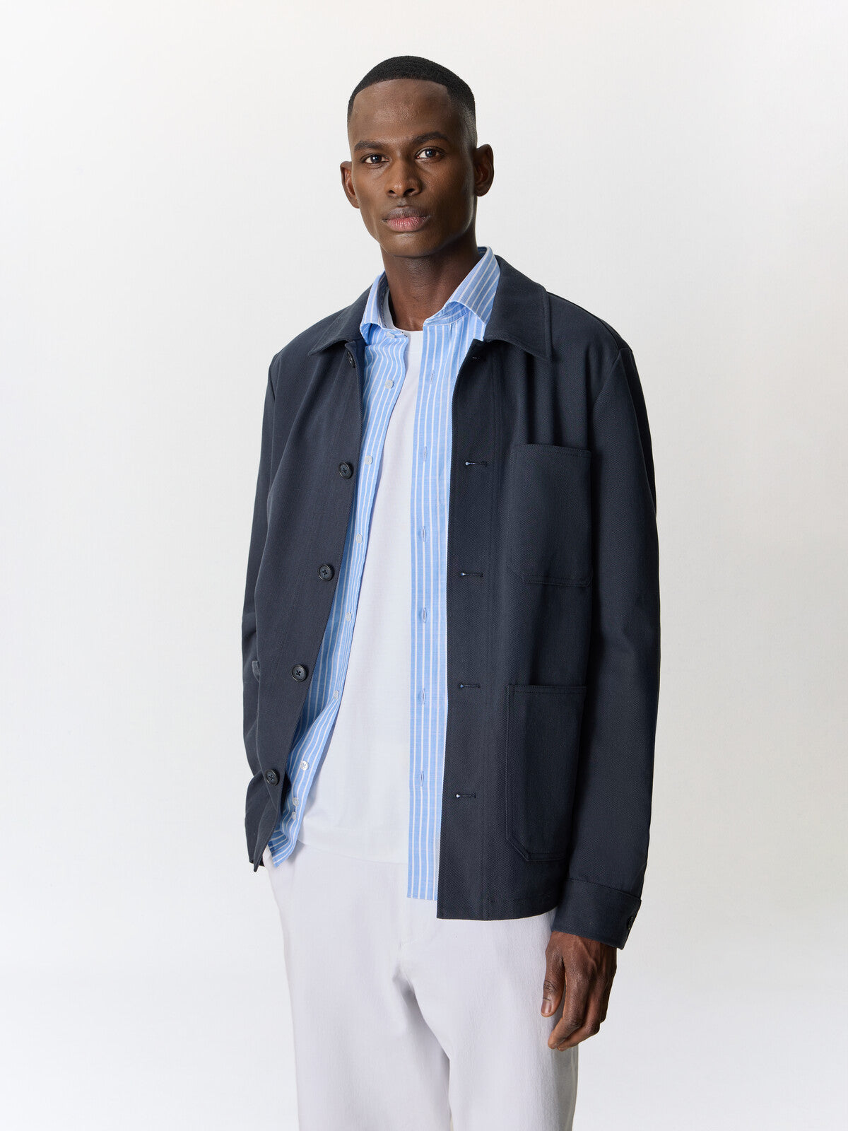 Surchemise En Coton Bleu Marine