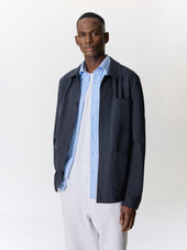 Surchemise en coton bleu marine
