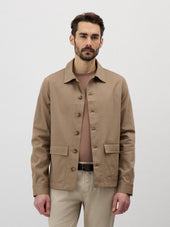 Surchemise en coton stretch marron