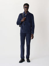 Surchemise En Velours C Tel Bleu Indigo