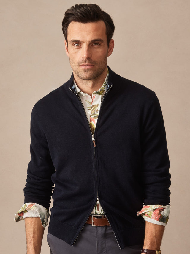 Dk_Navy Solid Orwell Sweater | Men's Sweaters | J.McLaughlin
