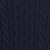 Aran Knit Cashmere Blend Crew Neck Sweater In