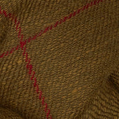 Windowpane Check Cashmere Scarf In And Red