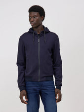Sweat à capuche zippé bleu marine