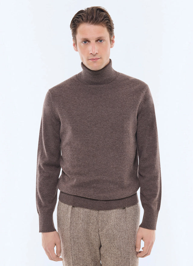 Wool and cashmere roll neck sweater