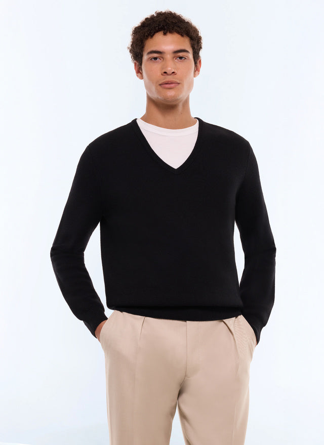 Wool V-neck sweater