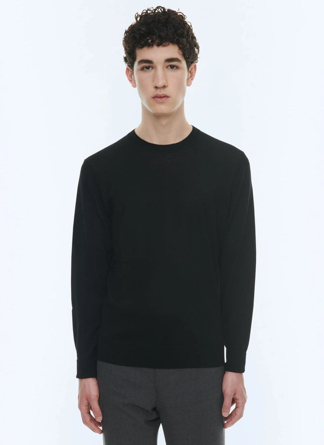 Black merino wool sweater