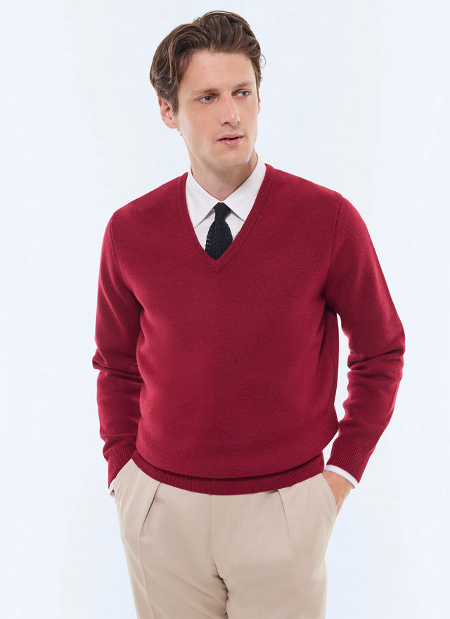 Wool V-neck sweater