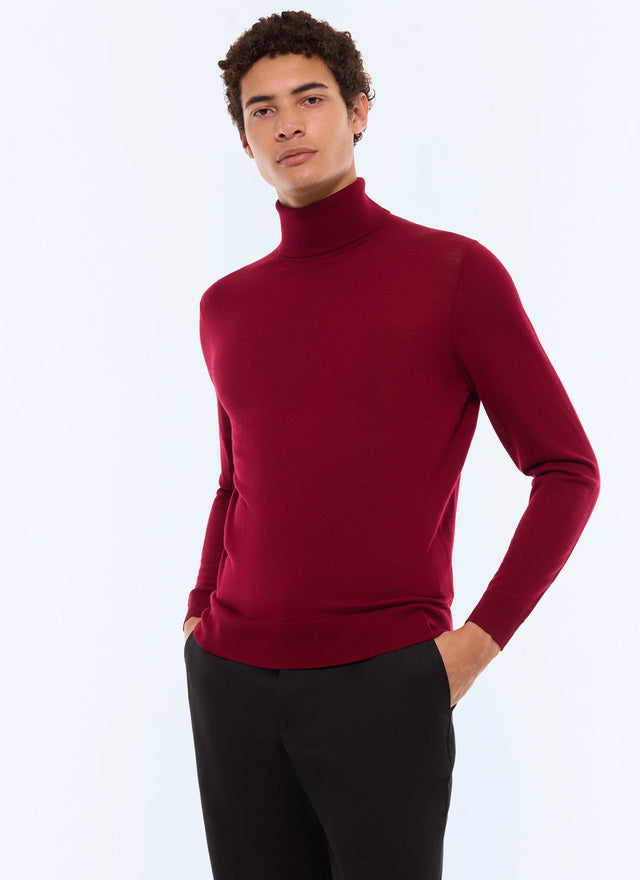 Merino Wool Roll Neck Thin Sweater