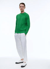 Wool And Cotton Cable Knit Sweater