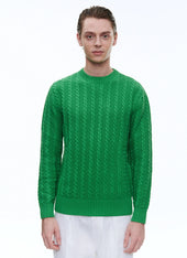 Wool And Cotton Cable Knit Sweater