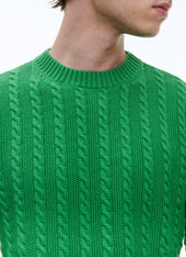 Wool And Cotton Cable Knit Sweater