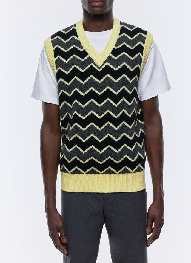 Sleeveless sweater in certified wool