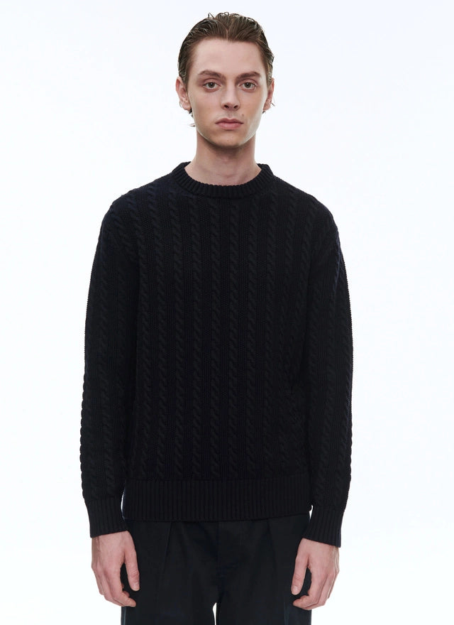Wool And Cotton Cable Knit Sweater