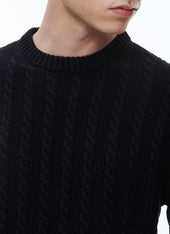 Wool And Cotton Cable Knit Sweater