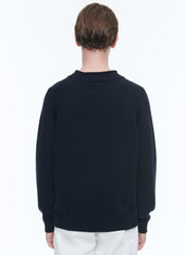 Rolled Hem Collar Cotton Sweater
