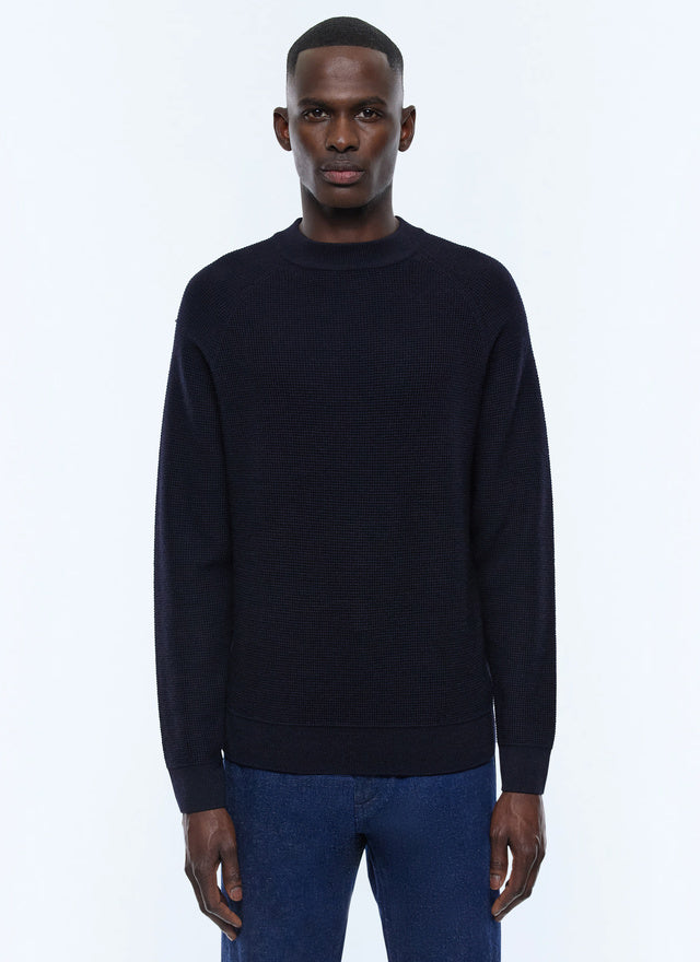 Certified wool moss stitch sweater