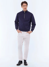 Cotton jersey trucker sweater