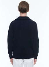 Cotton And Wool Zip Neck Sweater