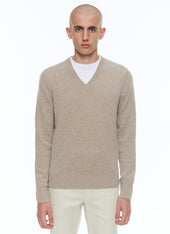 Wool And Cashmere Sweater With V Collar