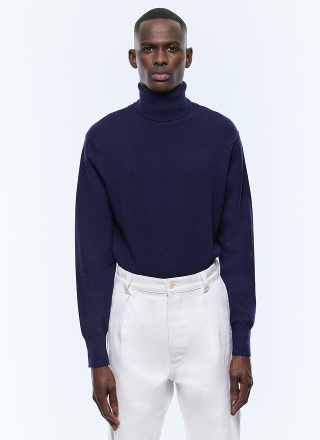 Wool and cashmere roll neck sweater