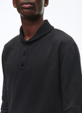 Cotton Jersey Shawl Collar Sweatshirt